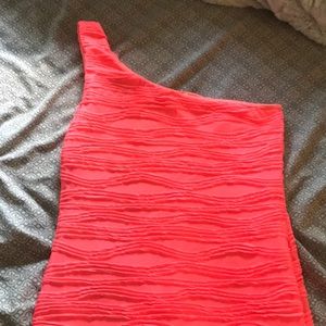 Pink one shoulder dress